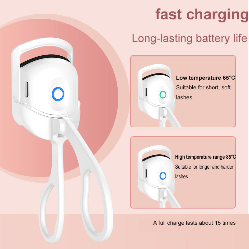 Rechargeable Heated Eyelash Curler - Portable Electric Comb for Long-Lasting Curls
