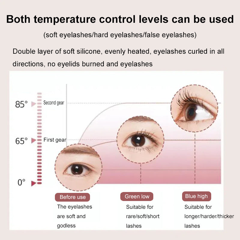 Rechargeable Heated Eyelash Curler - Portable Electric Comb for Long-Lasting Curls