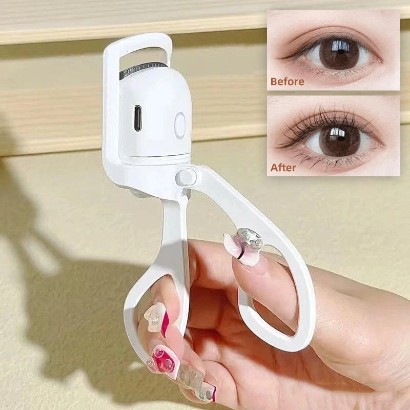 Rechargeable Heated Eyelash Curler - Portable Electric Comb for Long-Lasting Curls