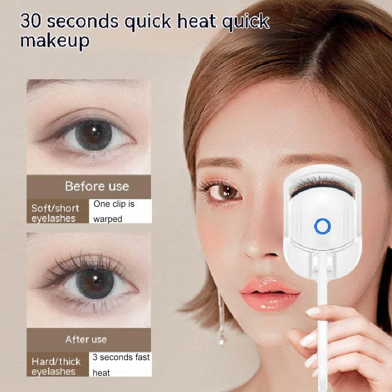 Rechargeable Heated Eyelash Curler - Portable Electric Comb for Long-Lasting Curls