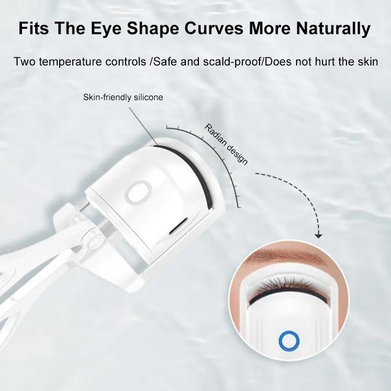 Rechargeable Heated Eyelash Curler - Portable Electric Comb for Long-Lasting Curls